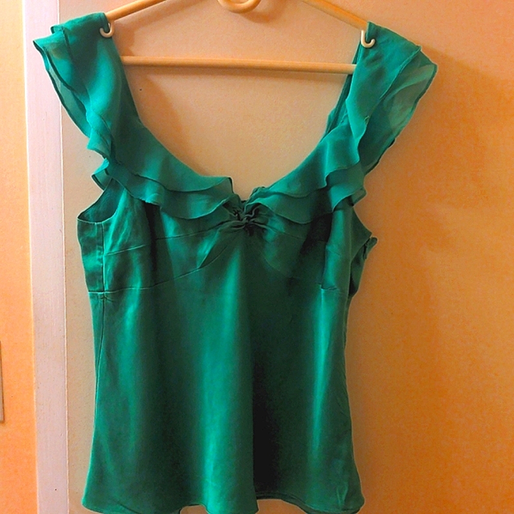 BCBGMaxAzria satin silk top size M